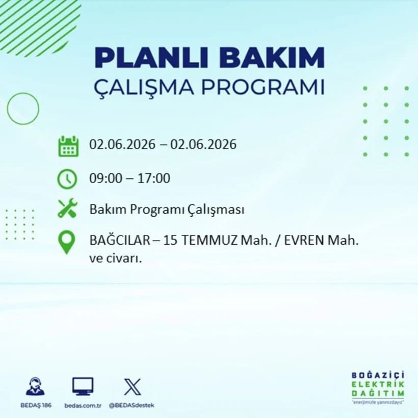 BEDAŞ duyurdu: İstanbul’da 2 Haziran Salı günü elektrikler kesilecek! İşte ilçe ilçe tam liste 4