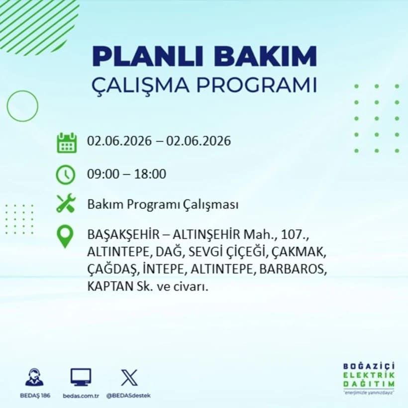 BEDAŞ duyurdu: İstanbul’da 2 Haziran Salı günü elektrikler kesilecek! İşte ilçe ilçe tam liste 9