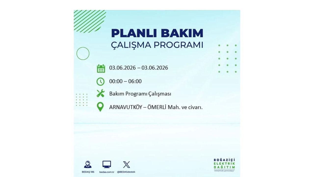 İstanbul’da 3 Haziran elektrik kesintisi: İlçe ilçe tam liste 1