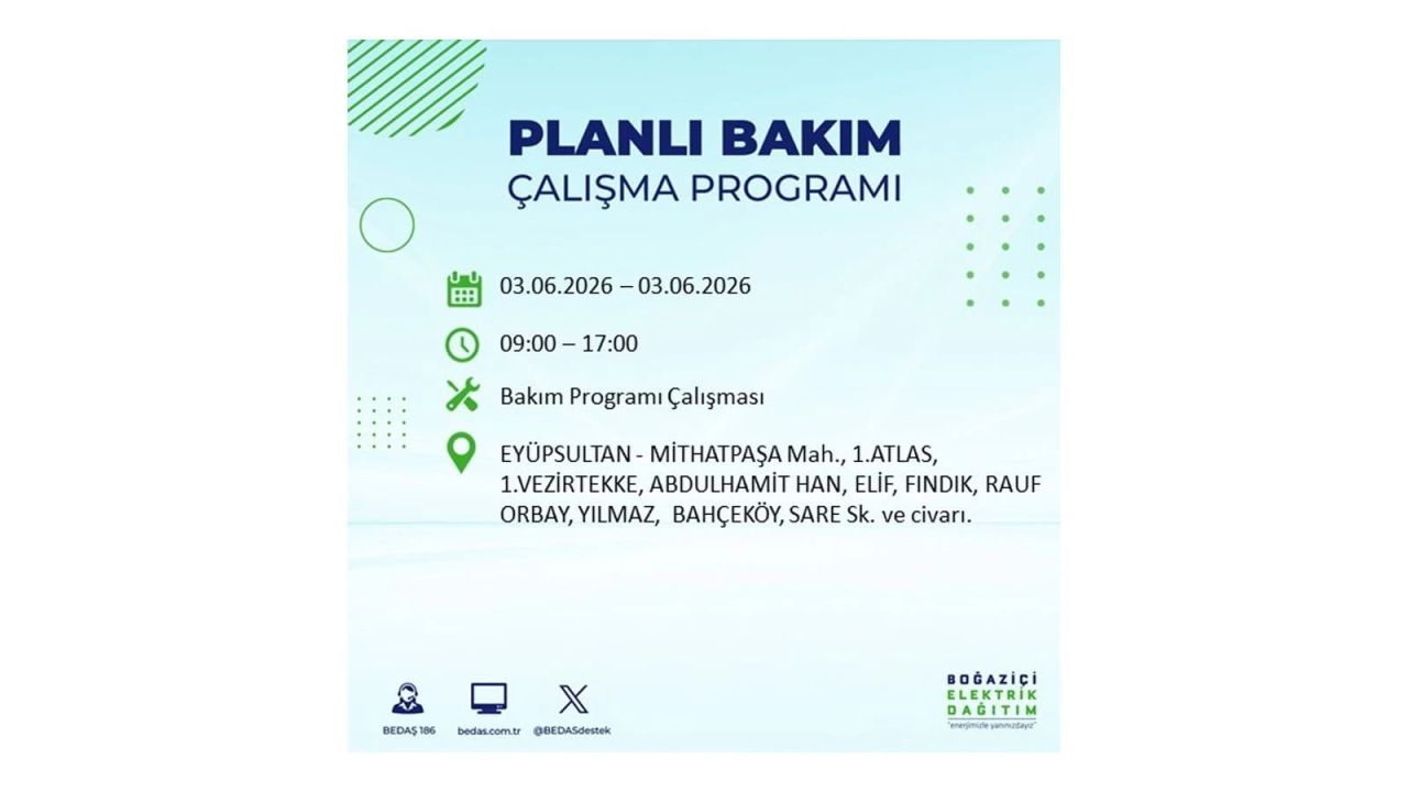 İstanbul’da 3 Haziran elektrik kesintisi: İlçe ilçe tam liste 11
