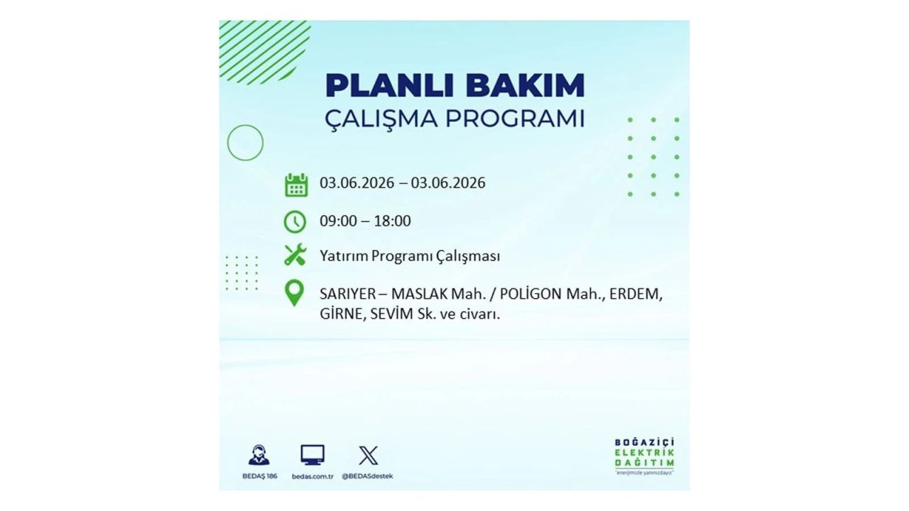 İstanbul’da 3 Haziran elektrik kesintisi: İlçe ilçe tam liste 17