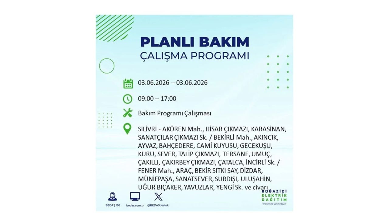 İstanbul’da 3 Haziran elektrik kesintisi: İlçe ilçe tam liste 18