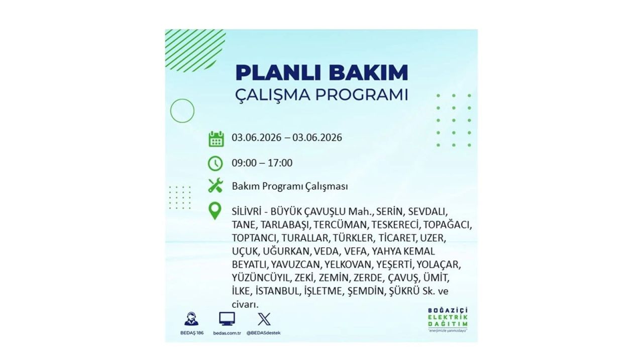 İstanbul’da 3 Haziran elektrik kesintisi: İlçe ilçe tam liste 19