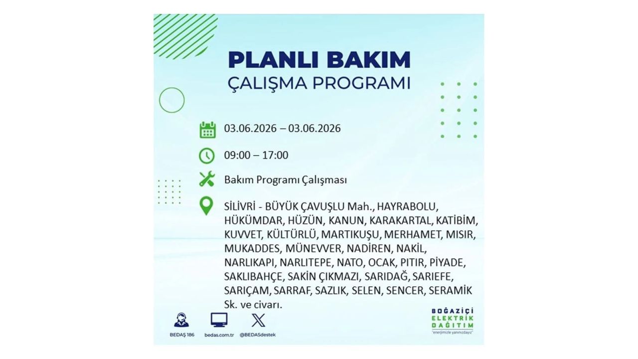 İstanbul’da 3 Haziran elektrik kesintisi: İlçe ilçe tam liste 20