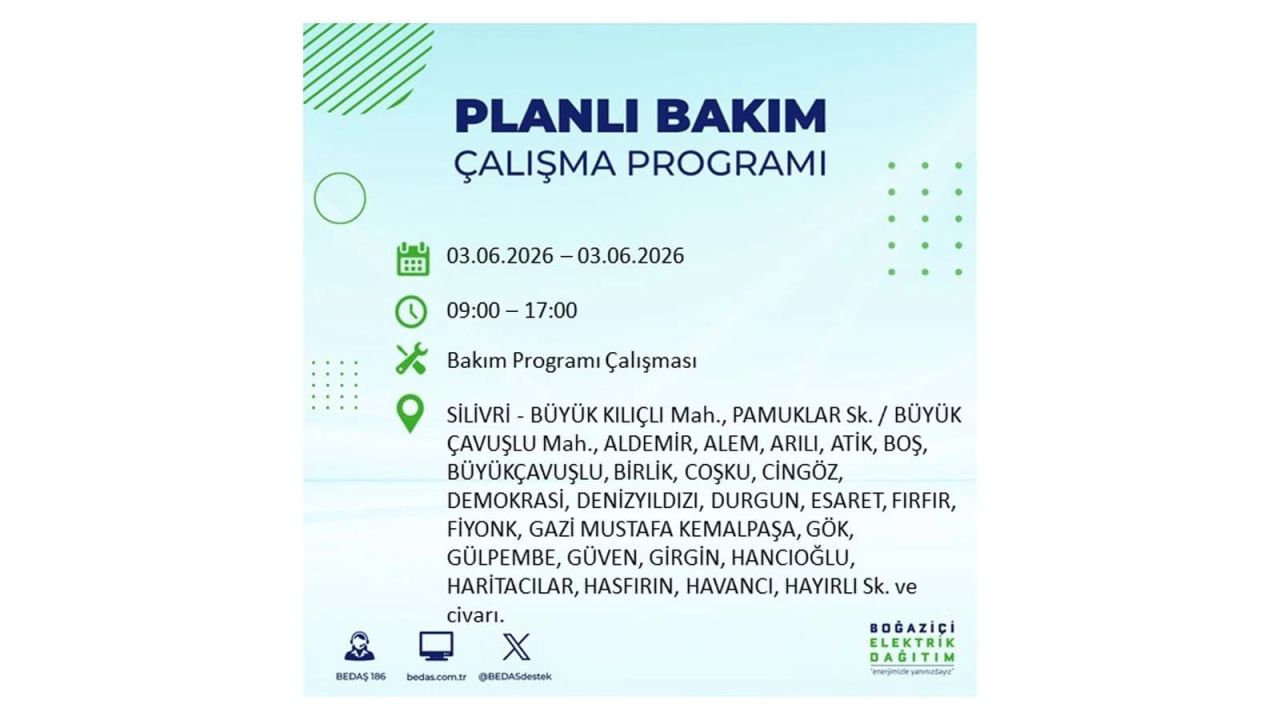 İstanbul’da 3 Haziran elektrik kesintisi: İlçe ilçe tam liste 21
