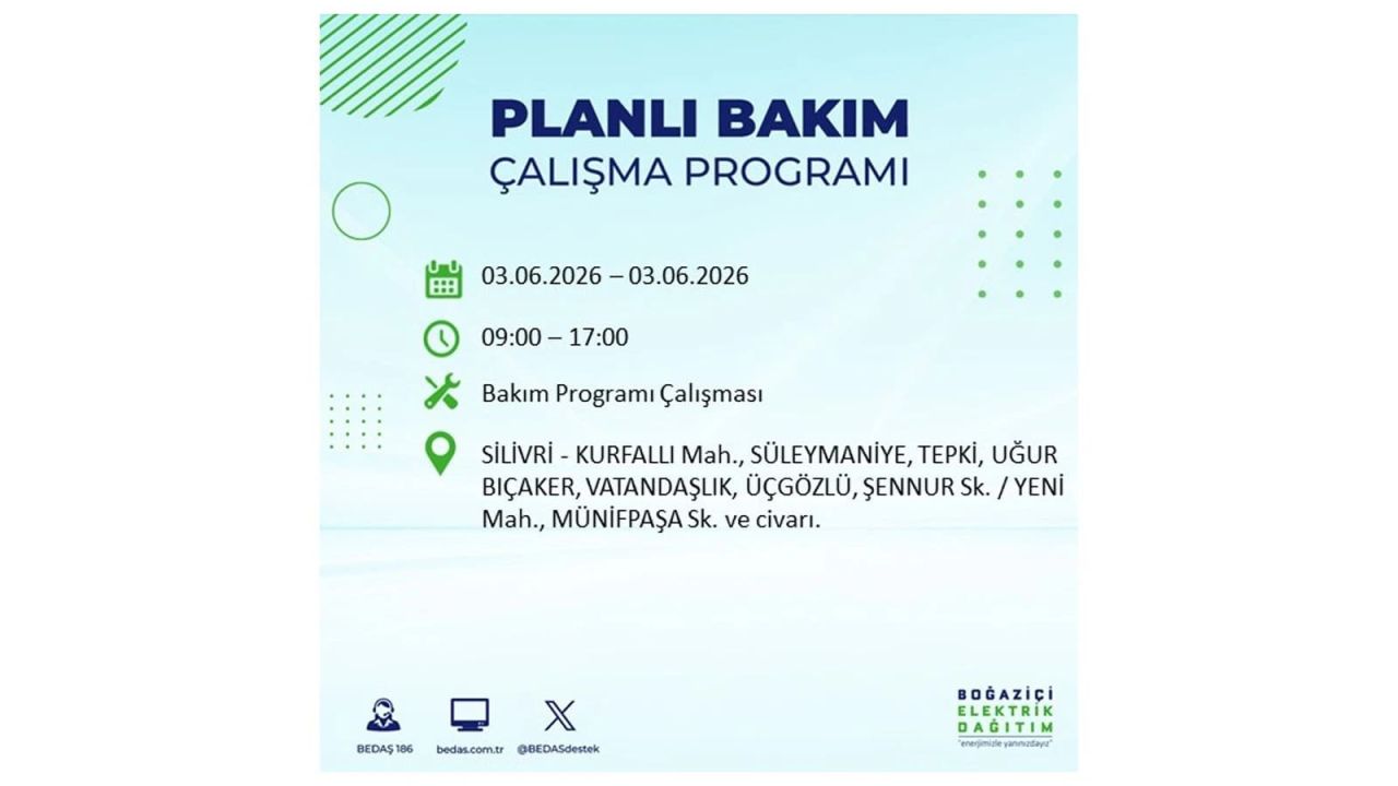 İstanbul’da 3 Haziran elektrik kesintisi: İlçe ilçe tam liste 22