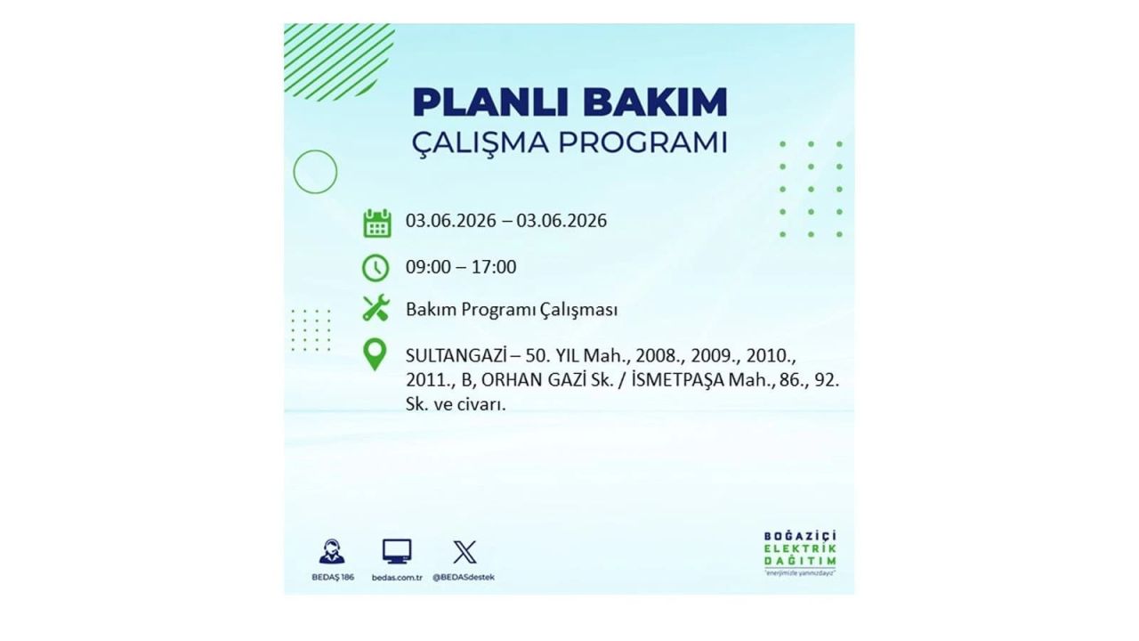 İstanbul’da 3 Haziran elektrik kesintisi: İlçe ilçe tam liste 25