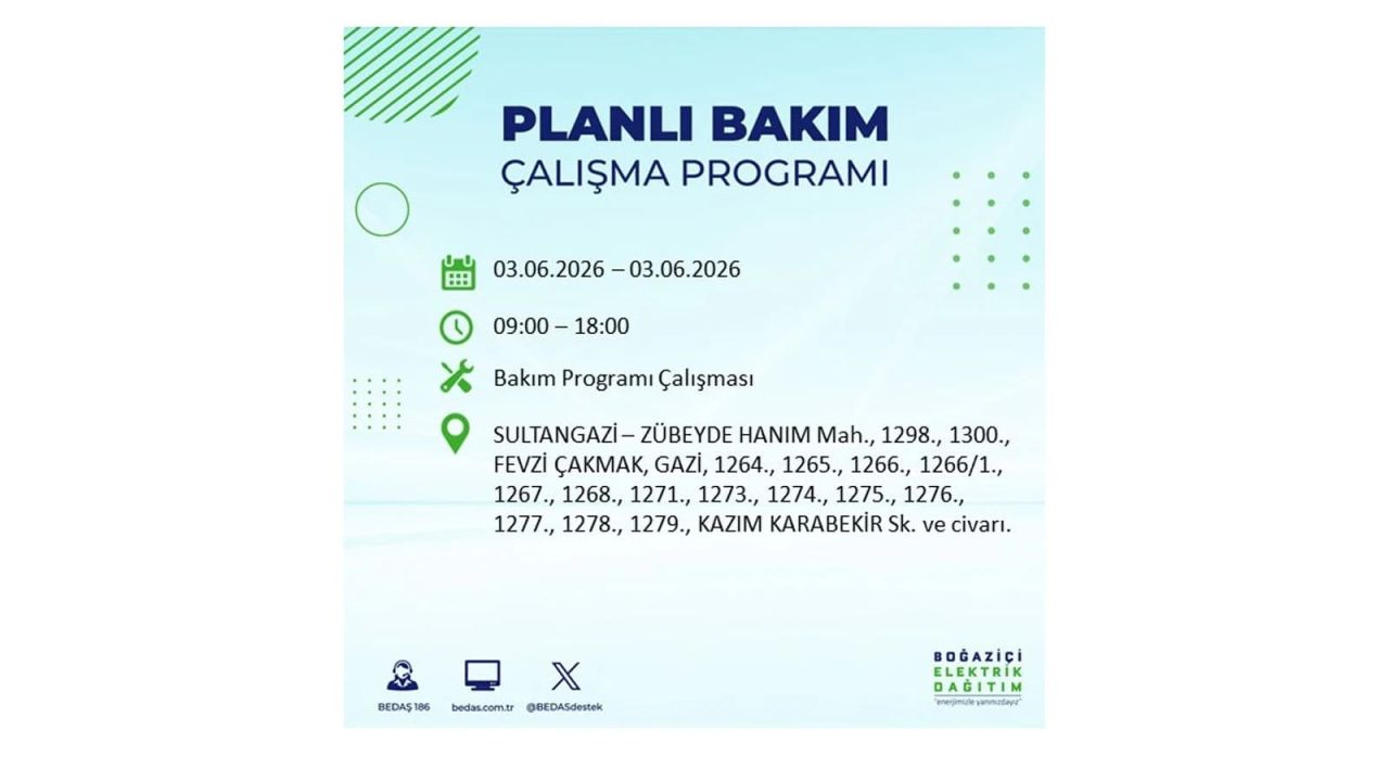 İstanbul’da 3 Haziran elektrik kesintisi: İlçe ilçe tam liste 26
