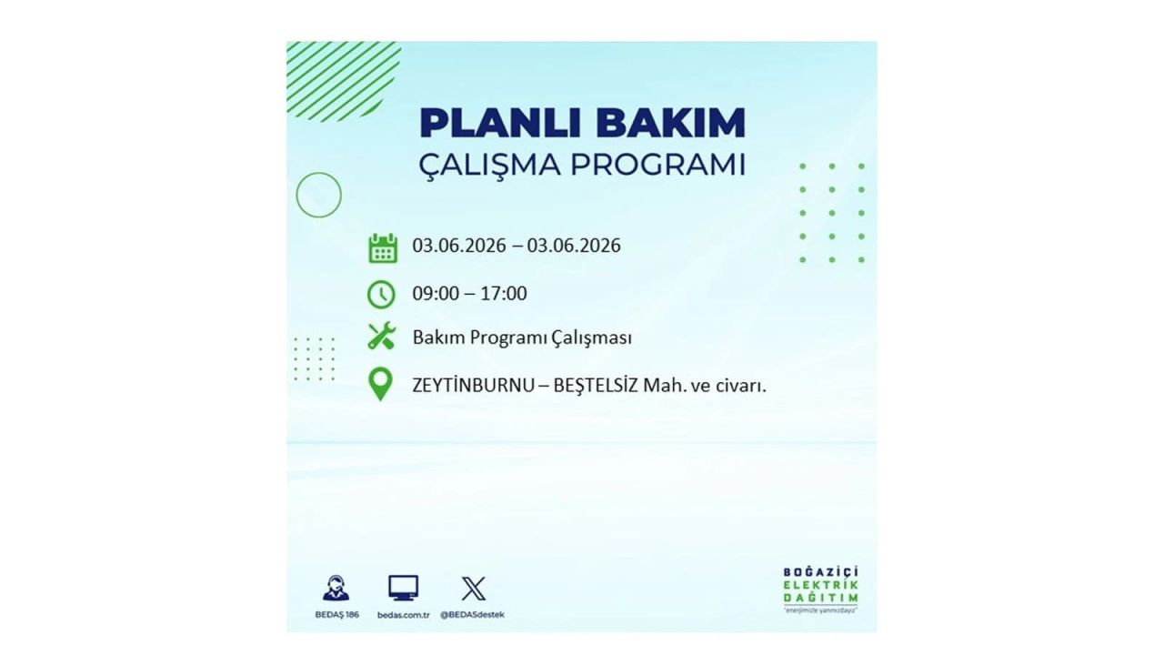İstanbul’da 3 Haziran elektrik kesintisi: İlçe ilçe tam liste 29