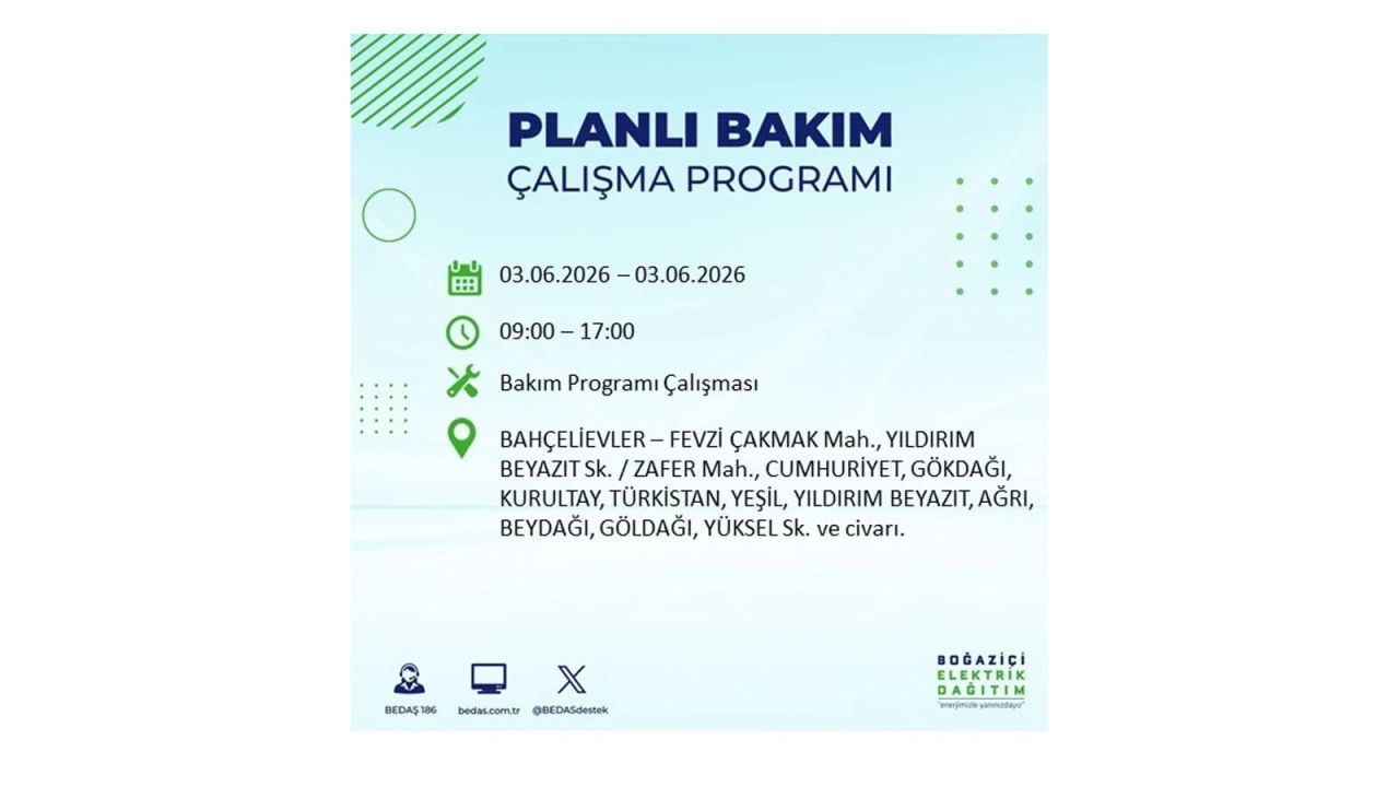 İstanbul’da 3 Haziran elektrik kesintisi: İlçe ilçe tam liste 3