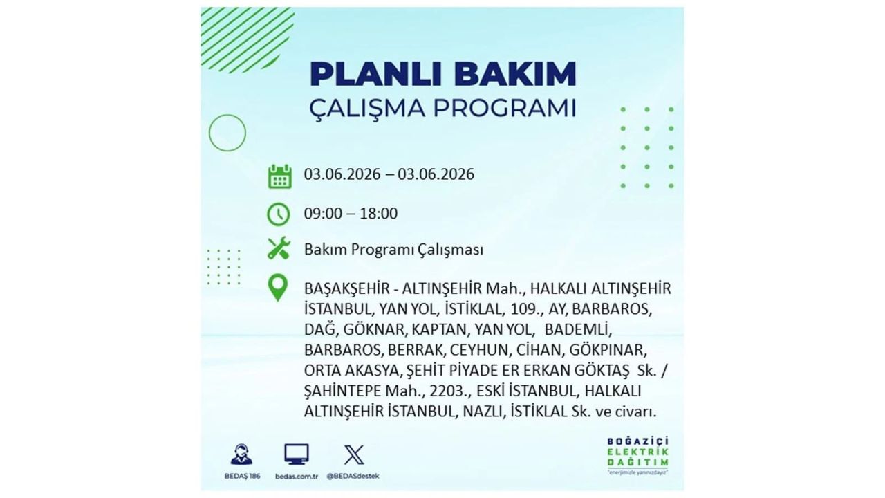 İstanbul’da 3 Haziran elektrik kesintisi: İlçe ilçe tam liste 5