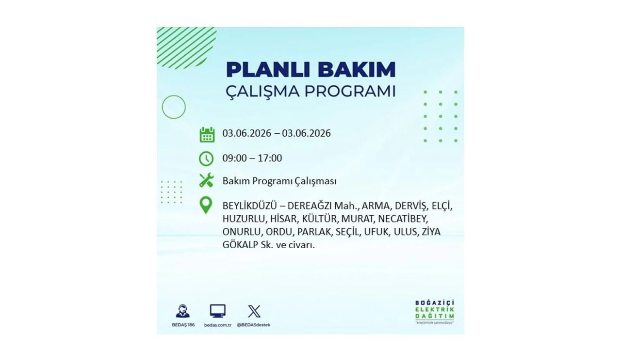İstanbul’da 3 Haziran elektrik kesintisi: İlçe ilçe tam liste 6