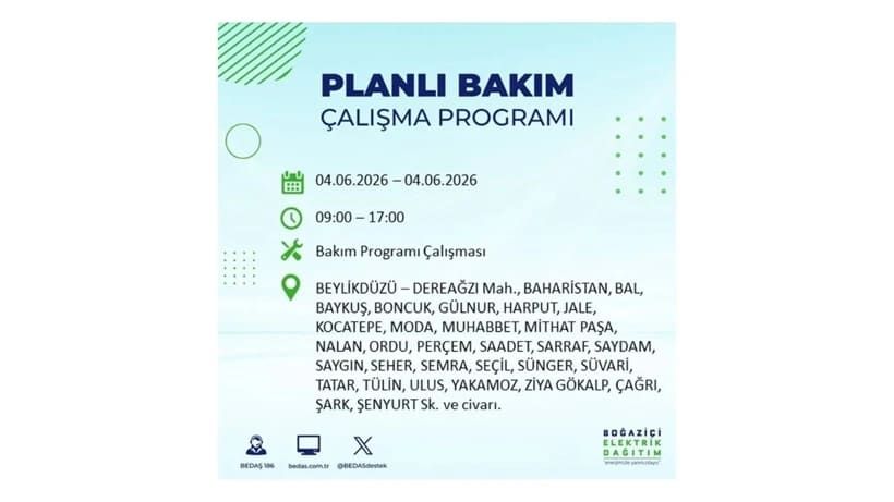 Milyonları ilgilendiriyor: İstanbul'da elektrikler kesilecek 15