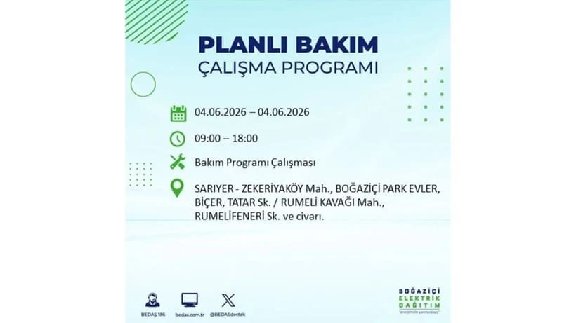Milyonları ilgilendiriyor: İstanbul'da elektrikler kesilecek 43