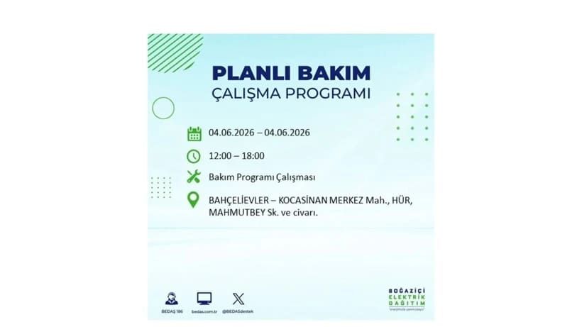 Milyonları ilgilendiriyor: İstanbul'da elektrikler kesilecek 7