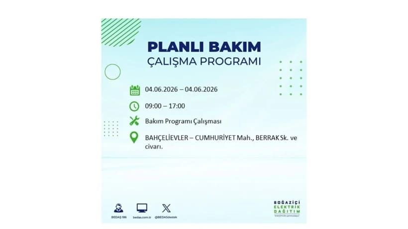 Milyonları ilgilendiriyor: İstanbul'da elektrikler kesilecek 9