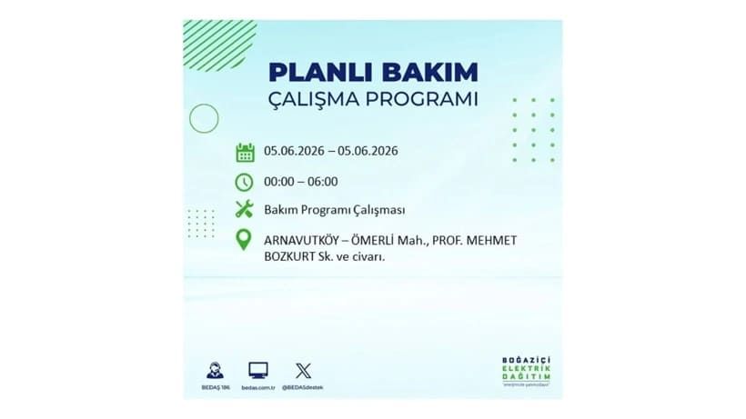 İstanbul'da 5 Haziran Cuma günü büyük elektrik kesintileri olacak! İşte ilçe ilçe kesinti yaşanacak bölgeler 1
