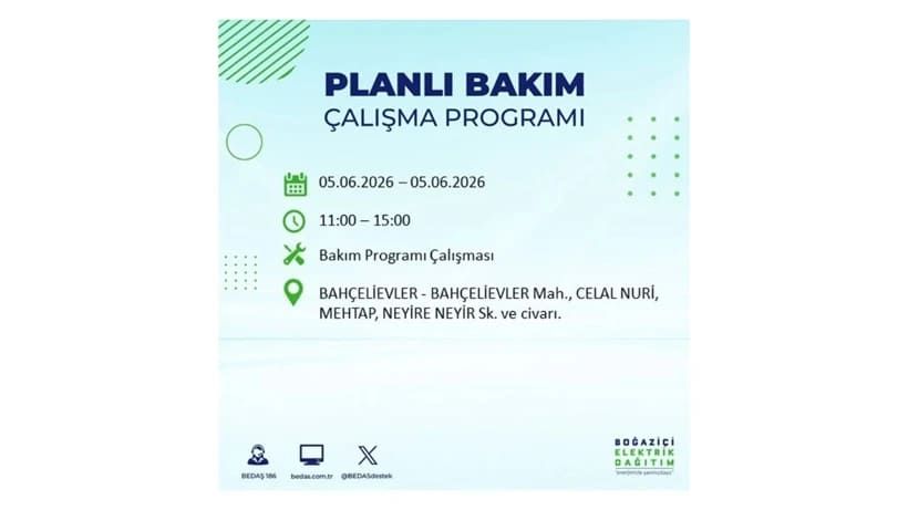 İstanbul'da 5 Haziran Cuma günü büyük elektrik kesintileri olacak! İşte ilçe ilçe kesinti yaşanacak bölgeler 10