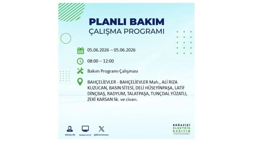 İstanbul'da 5 Haziran Cuma günü büyük elektrik kesintileri olacak! İşte ilçe ilçe kesinti yaşanacak bölgeler 14