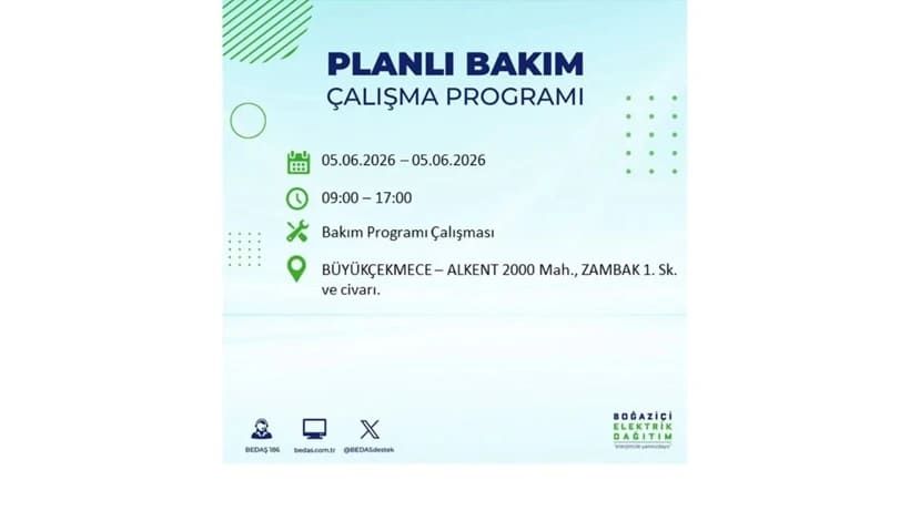 İstanbul'da 5 Haziran Cuma günü büyük elektrik kesintileri olacak! İşte ilçe ilçe kesinti yaşanacak bölgeler 22