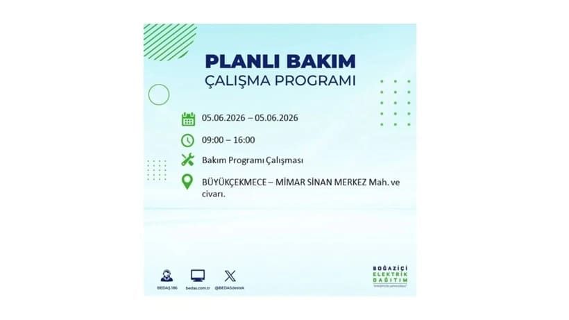 İstanbul'da 5 Haziran Cuma günü büyük elektrik kesintileri olacak! İşte ilçe ilçe kesinti yaşanacak bölgeler 23