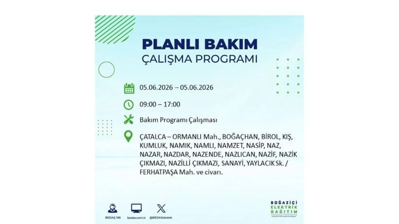 İstanbul'da 5 Haziran Cuma günü büyük elektrik kesintileri olacak! İşte ilçe ilçe kesinti yaşanacak bölgeler 25