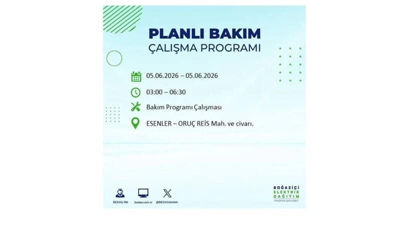 İstanbul'da 5 Haziran Cuma günü büyük elektrik kesintileri olacak! İşte ilçe ilçe kesinti yaşanacak bölgeler 27