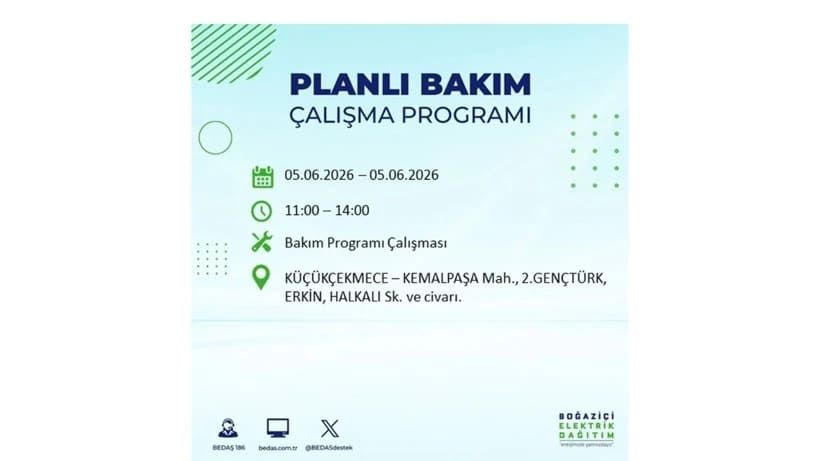 İstanbul'da 5 Haziran Cuma günü büyük elektrik kesintileri olacak! İşte ilçe ilçe kesinti yaşanacak bölgeler 38