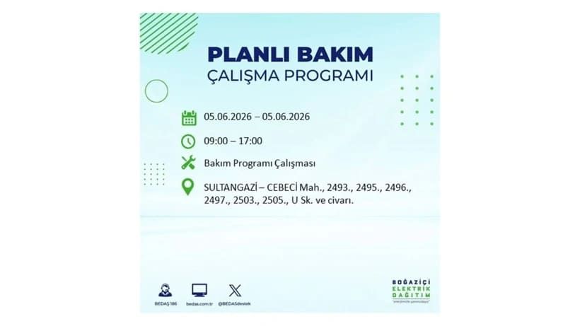 İstanbul'da 5 Haziran Cuma günü büyük elektrik kesintileri olacak! İşte ilçe ilçe kesinti yaşanacak bölgeler 48