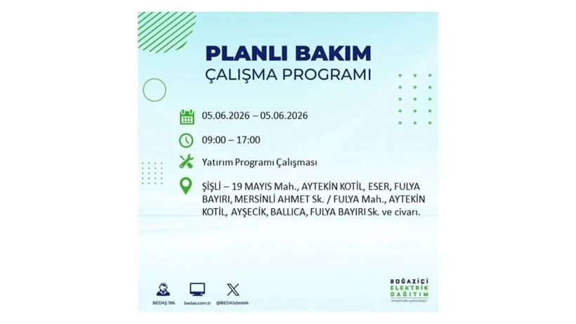 İstanbul'da 5 Haziran Cuma günü büyük elektrik kesintileri olacak! İşte ilçe ilçe kesinti yaşanacak bölgeler 49