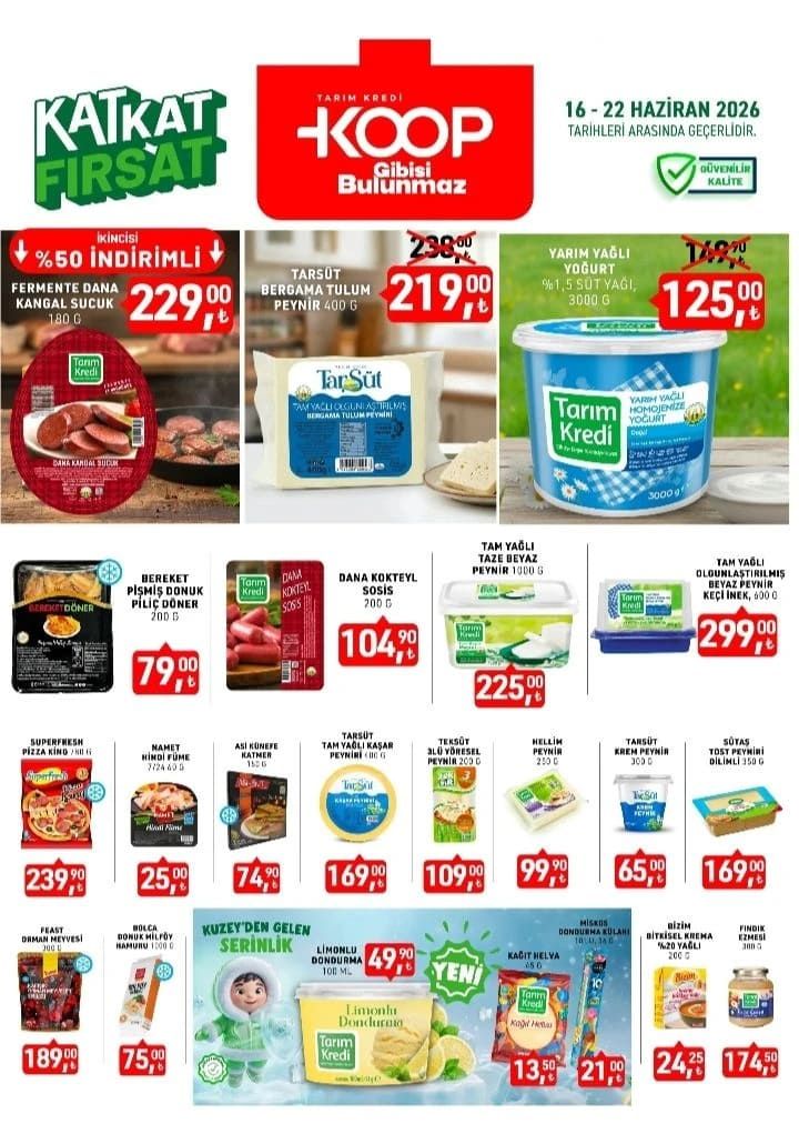Tarım Kredi KOOP 16-22 Haziran Kat Kat Fırsat ürünleri yayınlandı 1