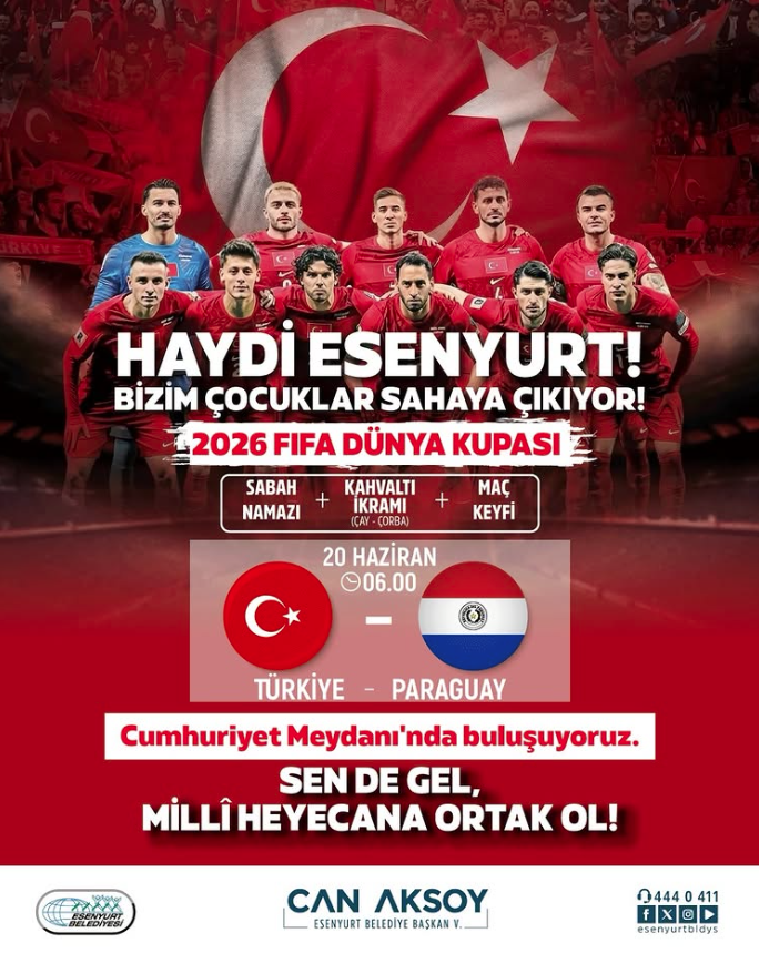 Belediyeler, Türkiye-Paraguay maçı için nerelere dev ekran kuracak? İşte adresler 13