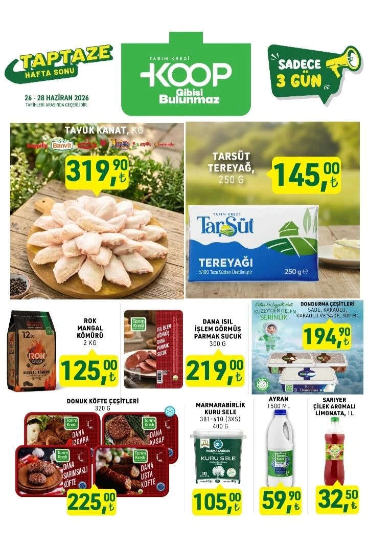 Tarım Kredi KOOP 26-28 Haziran aktüel ürünler kataloğu yayımlandı! Gıda ürünlerinde indirim 1