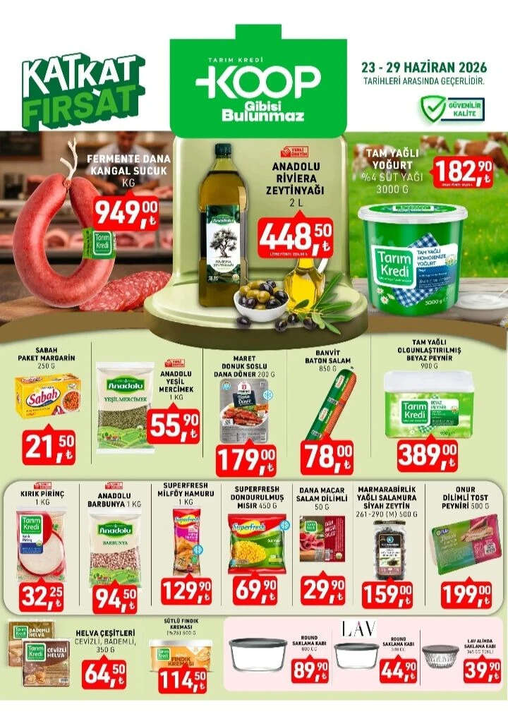Tarım Kredi KOOP 26-28 Haziran aktüel ürünler kataloğu yayımlandı! Gıda ürünlerinde indirim 4