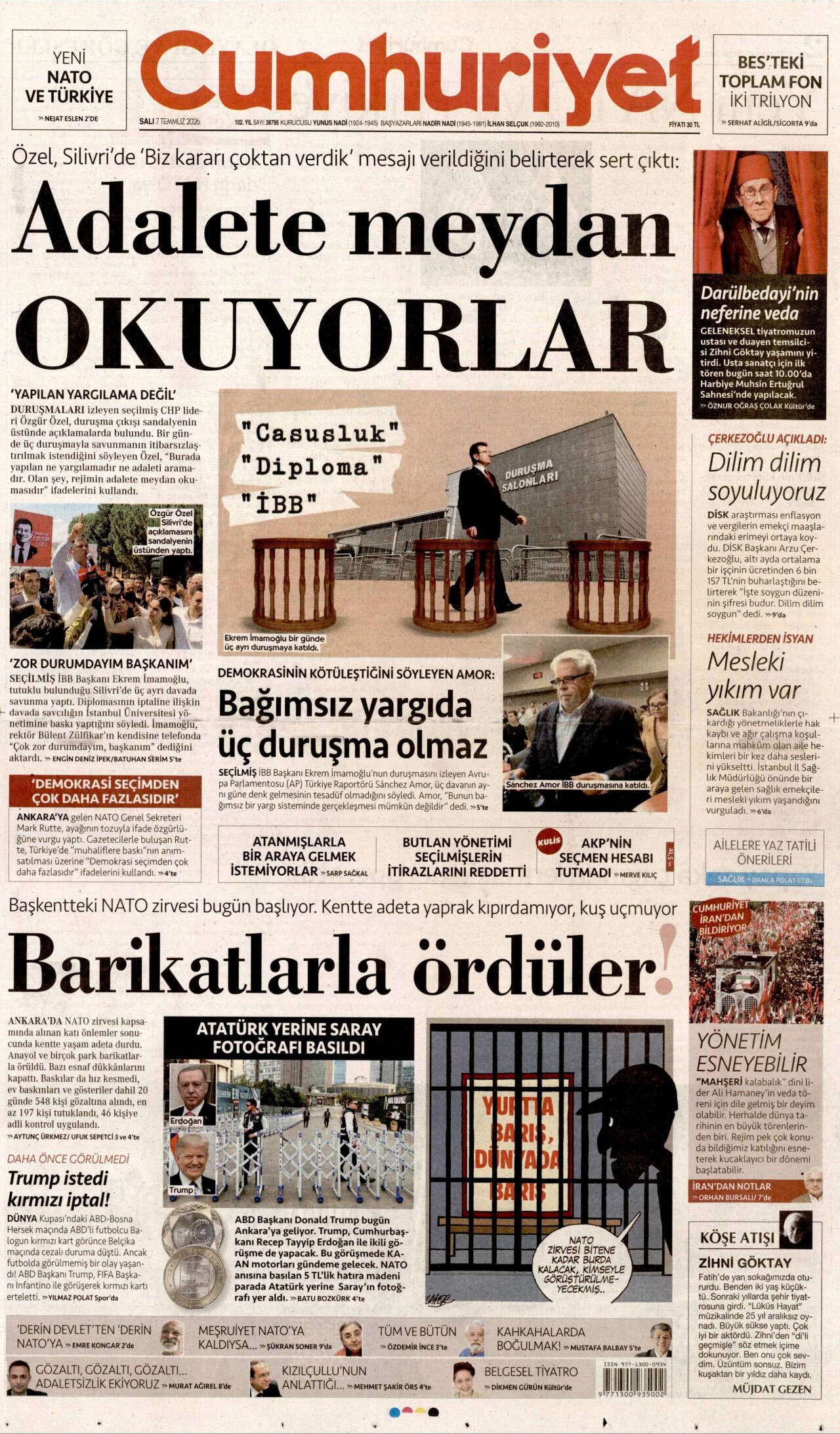 Bugün manşetler NATO: Erdoğan, Trump'la görüşecek! 9 kritik konu masada... 20