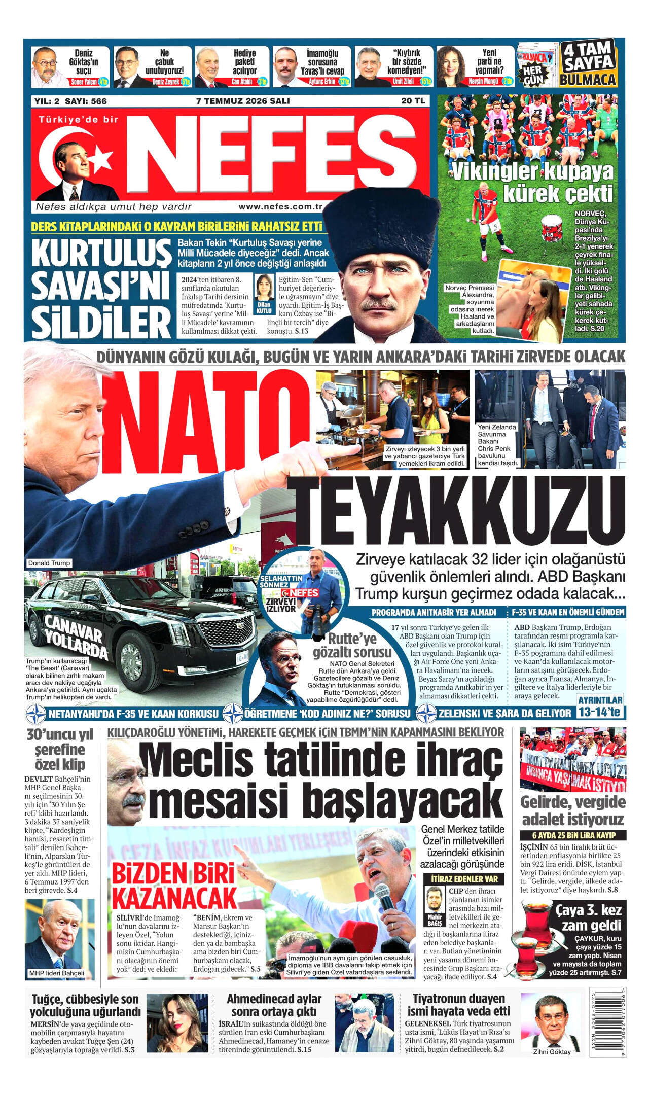 Bugün manşetler NATO: Erdoğan, Trump'la görüşecek! 9 kritik konu masada... 21