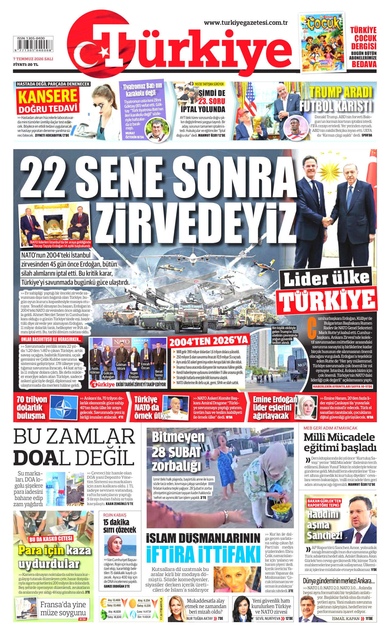 Bugün manşetler NATO: Erdoğan, Trump'la görüşecek! 9 kritik konu masada... 12