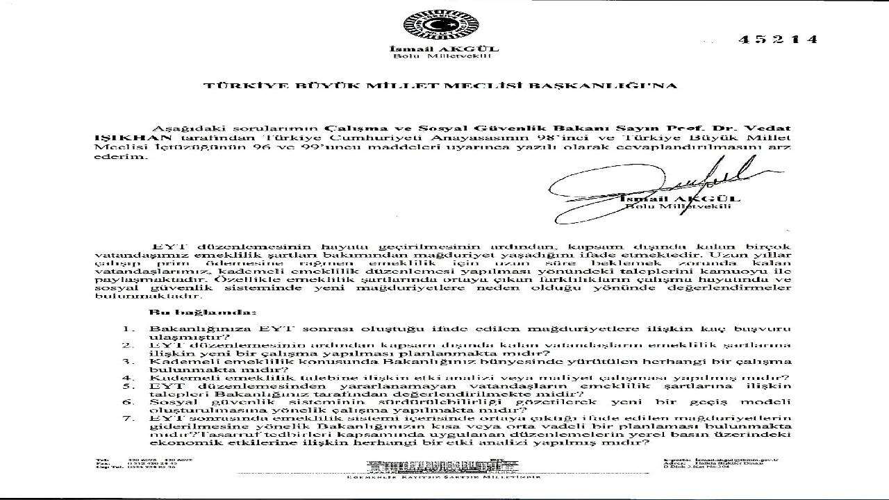 EYT sonrası milyonların beklediği adım atıldı: 2000-2008 girişlilere kademeli emeklilik d&uuml;zenlemesi, Meclis'e 6 maddelik &ouml;nerge sunuldu! 6