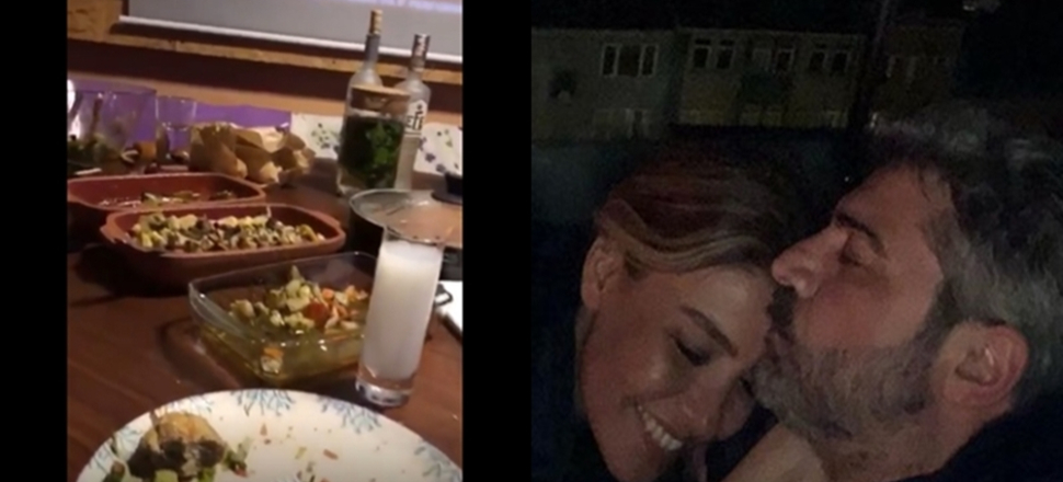 Hacı Gülben'den sevgilisine evde rakı sofrası!