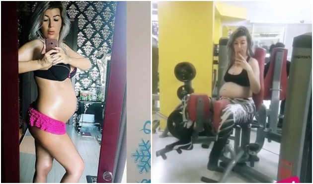 Nazlı Hamarat karnı burnunda spor yaptı!