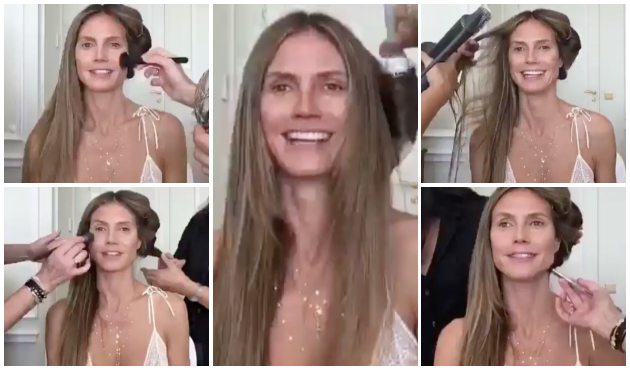 Heidi Klum'dan ilginç makyaj performansı!