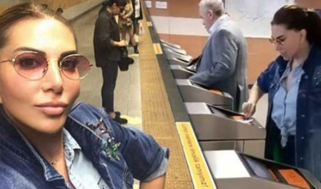 Ebru Yaşar'ın metro sevinci!