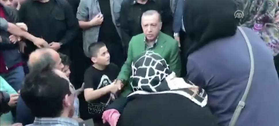 Erdoğan'ı bir anda karşılarında gördüler!