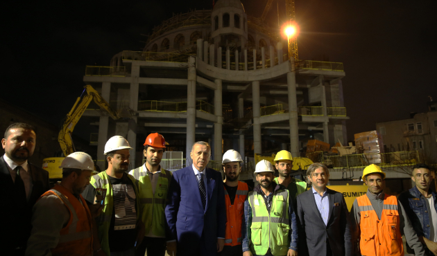 Erdoğan, AKM ve Taksim Camii inşaatlarını inceledi