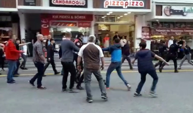 Bolu'da HDP bayrağı gerginliği/VİDEO...