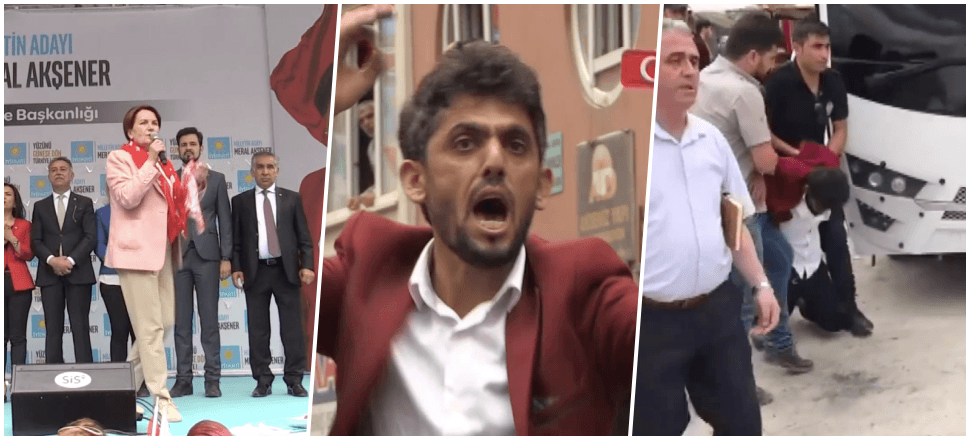 Akşener'e tepki gösteren şehit yakınına linç!