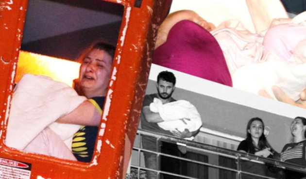 Hamile kadın, bebeğiyle kurtarılmayı bekledi!