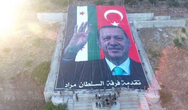 ÖSO, Erdoğan'ın posterini Darmık Dağı'na astı...
