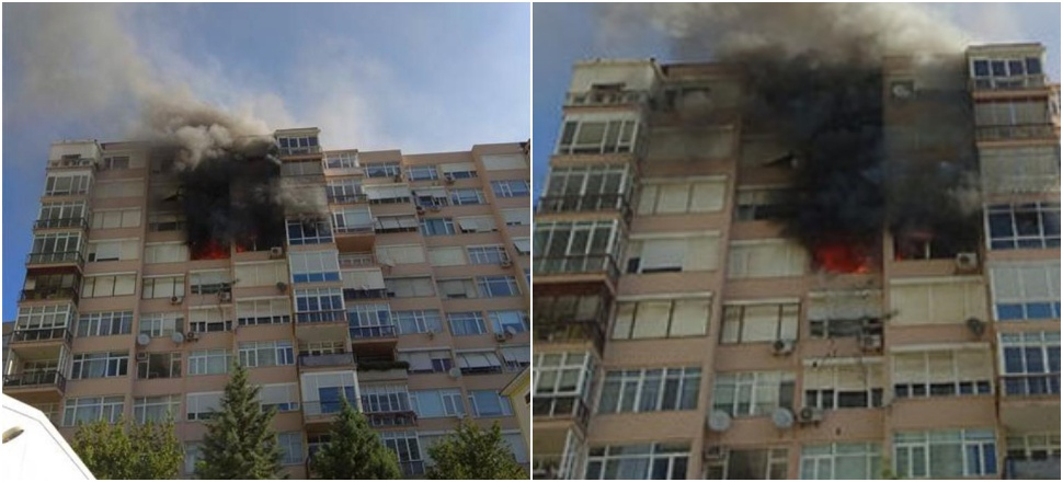 Eski askeri lojmanda korkutan yangın!