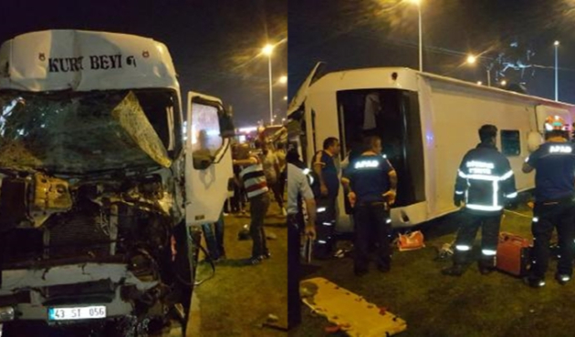 Kütahya'da yolcu otobüsü TIR'la çarpıştı...